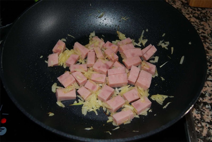 patatas con jamón a la crema de soja paso 2