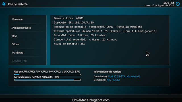 DriveMeca instalando y configurando Kodi paso a paso en español