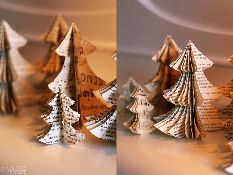 Book paper Christmas trees by Alicia Sivertsson.