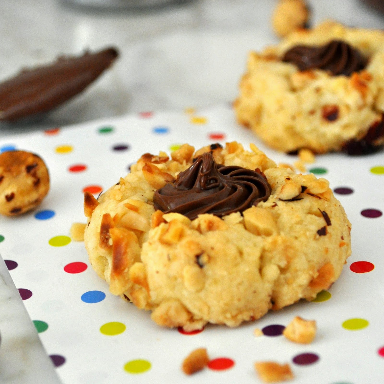 Cooking with Manuela Nutella and Hazelnuts Thumbprint Cookies