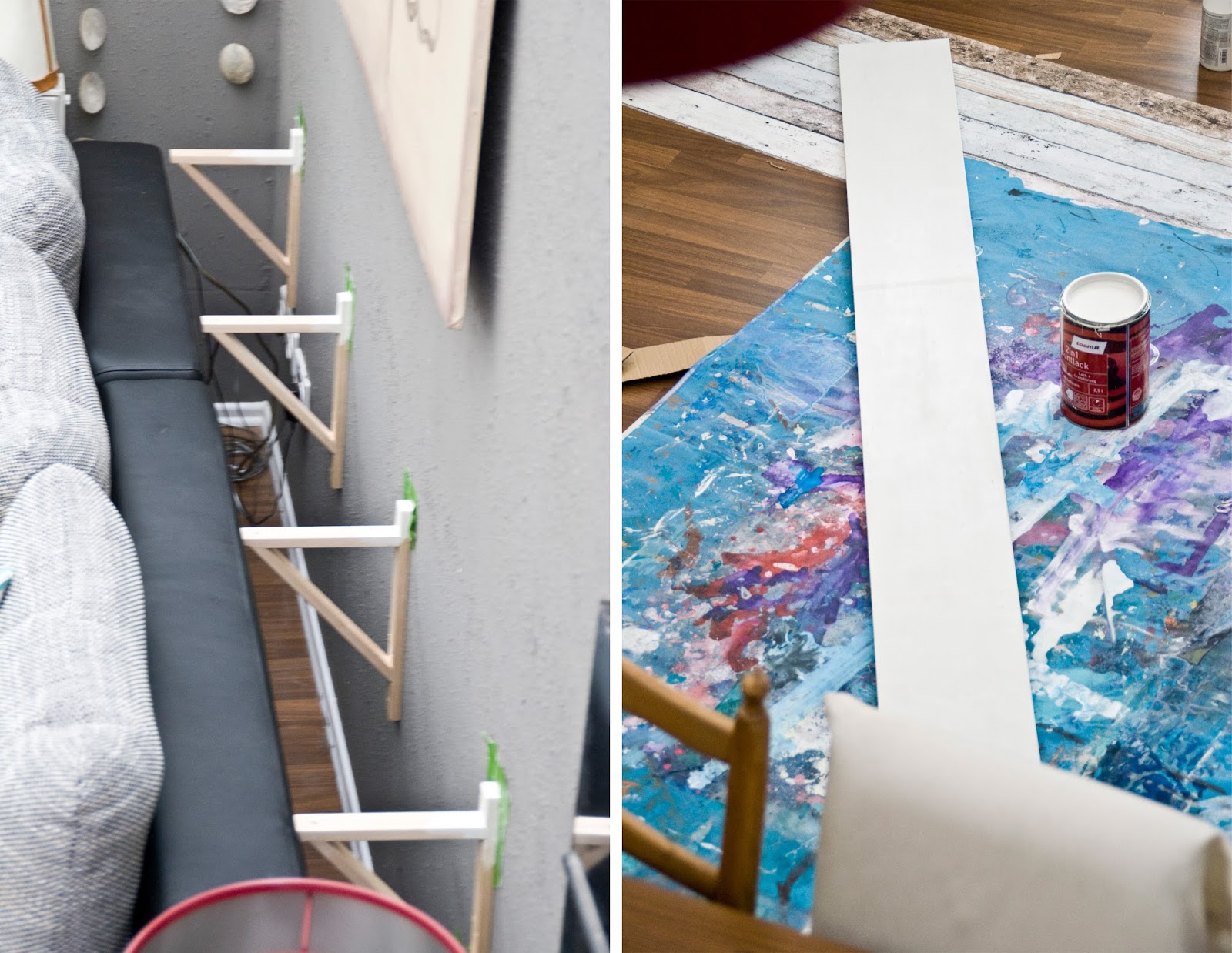 How to build a bench behind a sofa or get your furniture off the walls...