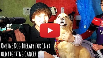 Watch how this 16 year old teen Anthony Lyon's battle against cancer turned from stressful chemotherapy treatment into joyful high spirited online Dog Therapy via geniushowto.blogspot.com viral cancer inspirational videos, dog videos
