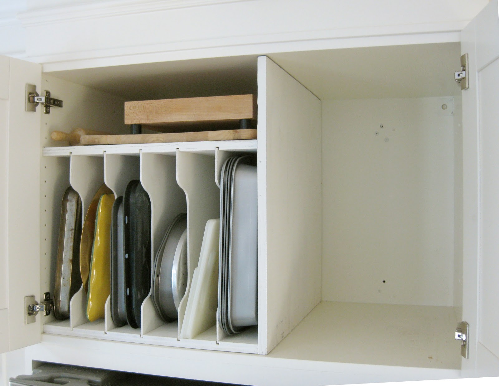 diy above fridge tray divider remodelando la casa cookie sheet divider rack
