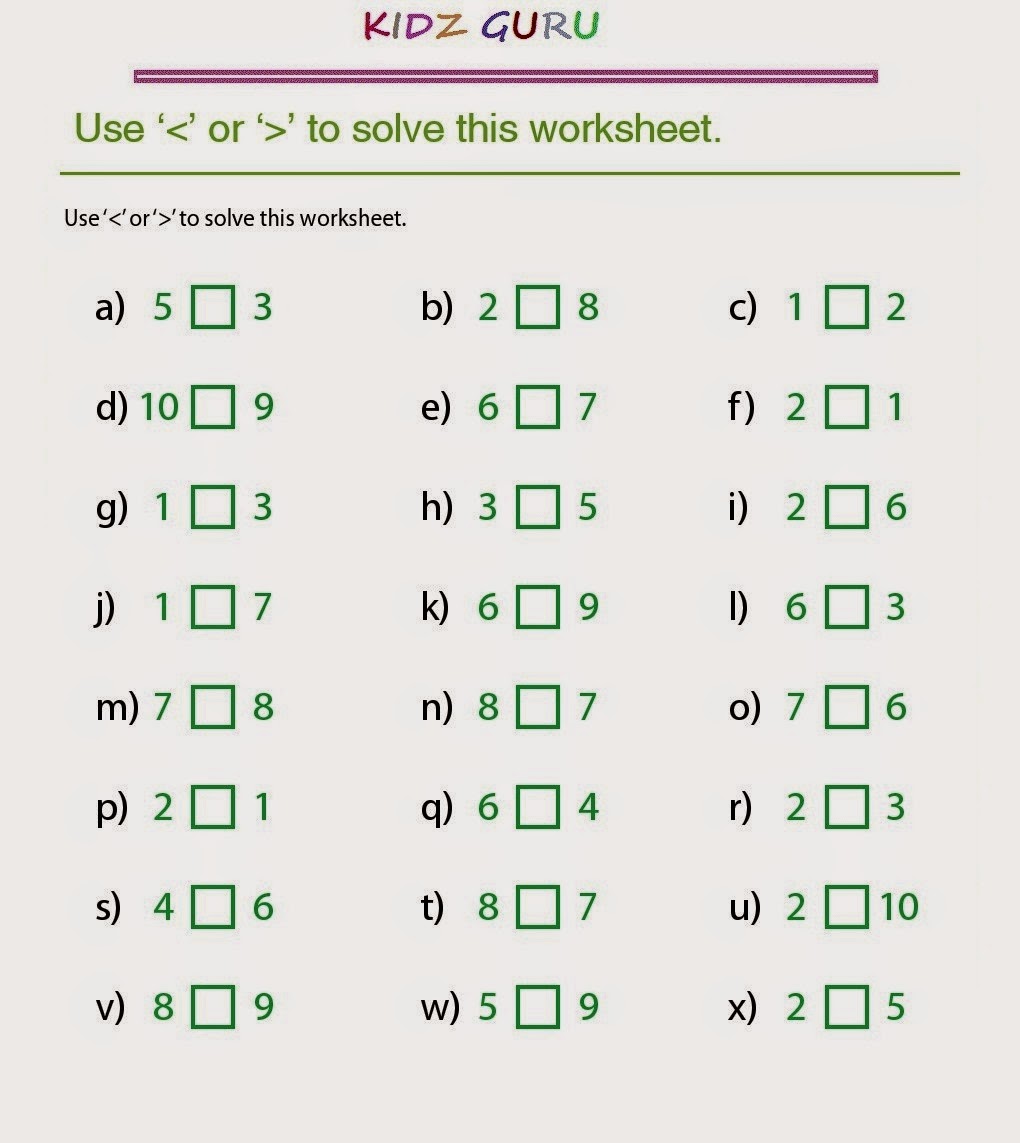 Kindergarten Worksheets: Kindergarten Worksheets - Maths ...