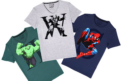 Tshirts Marvel Celio - Hulk, Wolverine et Spiderman