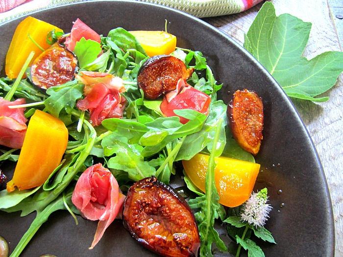 Grilled Fig Salad w/ Roasted Beets & Prosciutto