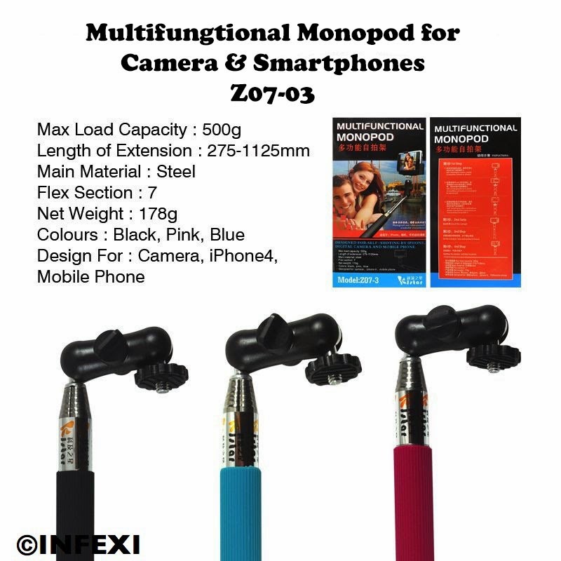 INFEXI Multifunctional Monopod for Camera and Smartphone (Tongsis) Z0703