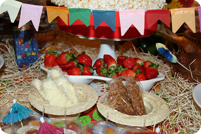 Decoração de Festa Caipira - Junina : Morangos e Cocadas Decoração de Festa Caipira - Junina : Morangos e Cocadas