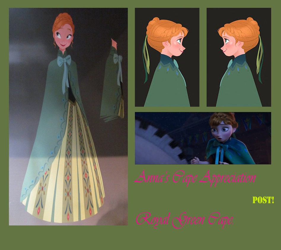 Anna Frozen Green Cloak Cartoon Snapshot