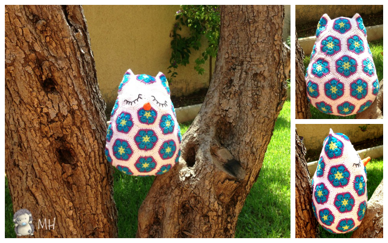 Búho african flower en árbol