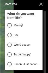 Close-up of a YouTube Poll Card