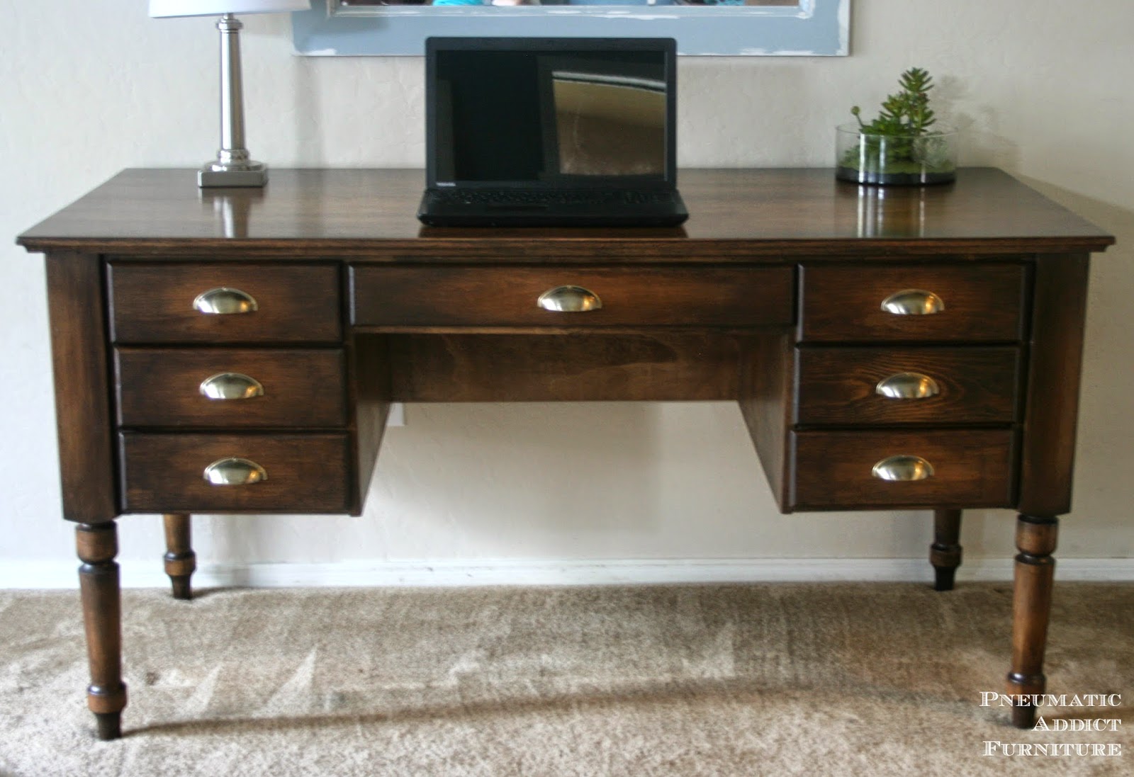 Printer's Keyhole Executive Desk