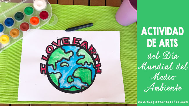 Actividad de educación artística en inglés para celebrar el Día Mundial del Medio Ambiente, con recurso imprimible.
