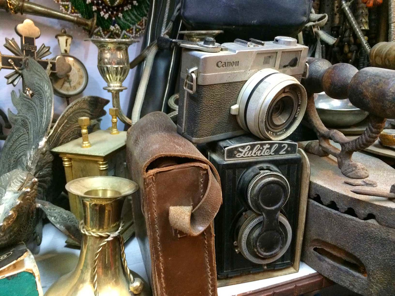 old antique cameras collection