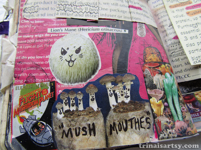 Wreck this Journal - Glue in a page from a magazine - Fungi Perfecti Detail 