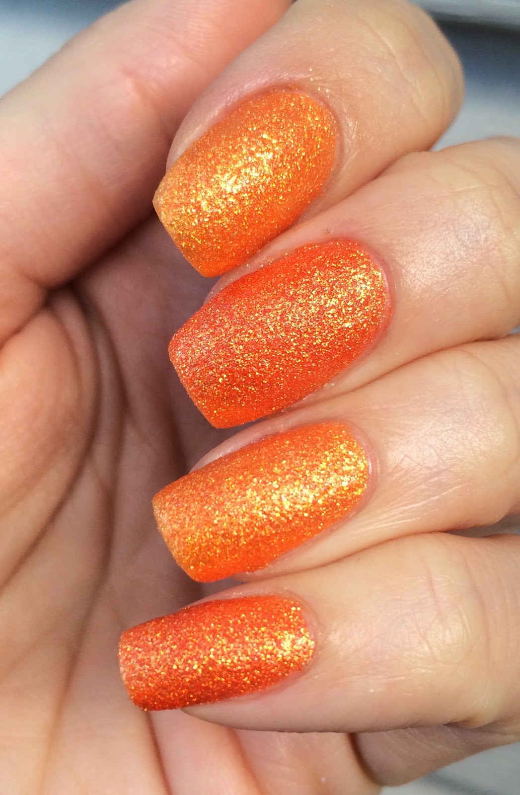 ehmkay nails Orange Texture Comparison Julie G Tangerine Dream and