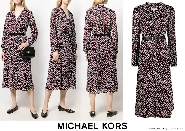 Kate Middleton in MICHAEL MICHAEL KORS printed midi dress