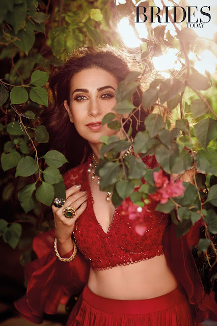 Karishma Kapoor wearing all looks by Ridhi Mehra for the cover story of Brides Today magazine