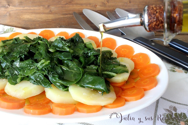 Ensalada de zanahorias y acelgas con patatas