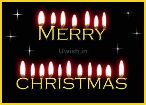 Merry Christmas wishes and greetings with candles