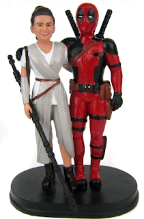 Custom Deadpool and Bride Wedding Cake Topper Custom Deadpool and Bride Wedding Cake Topper
