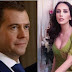 Albanian Songstress Elhaida Dani receives flowers by Russian Prime Medvedev