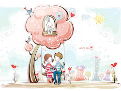 couple cartoon cute cartoons couples animated sweet wallpapers valentine vector lovers illustration bacotan si oleh eka diposkan putri di march