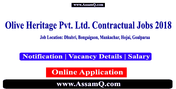 Olive Heritage Pvt. Ltd. Jobs Contract Basis Apply For Various Vacancies