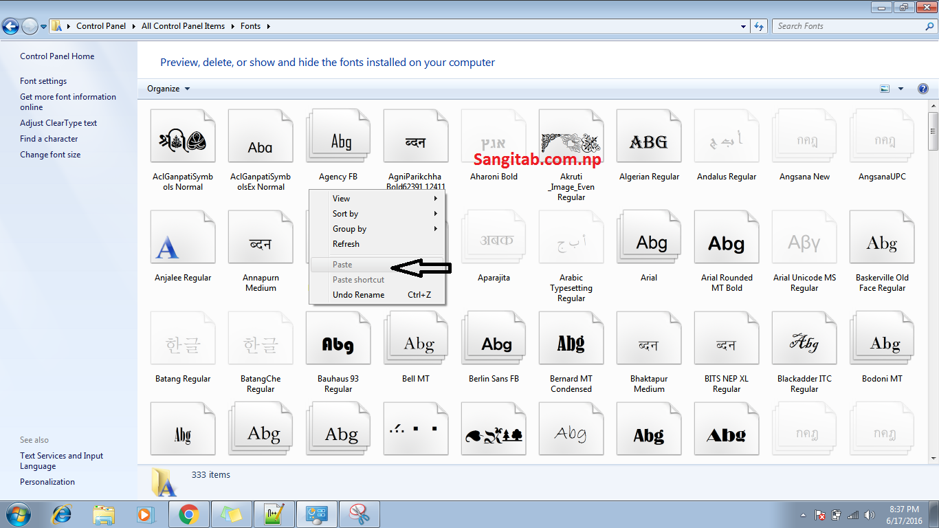 How To Install Fonts On PC Sangitab Blog Collection Of Audio Books 