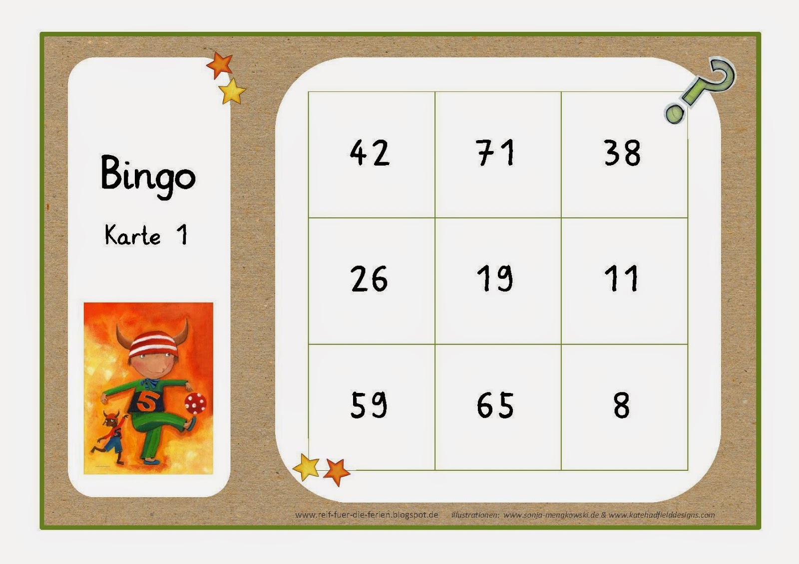 Bingo Regeln Grundschule Bingo Regeln Grundschule