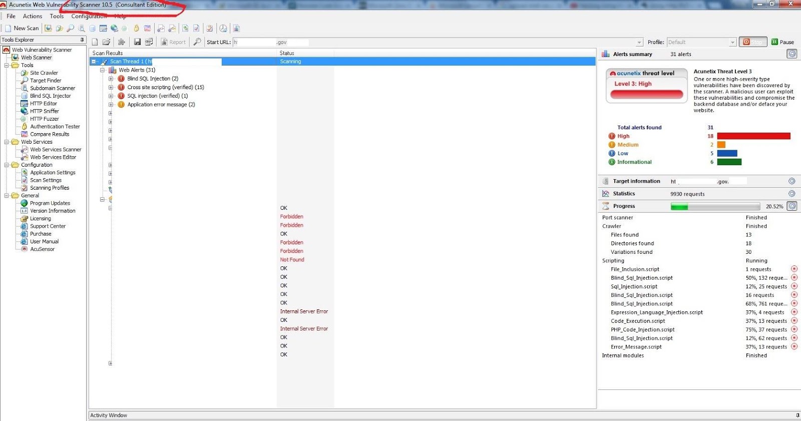 Acunetix web vulnerability scanner 8