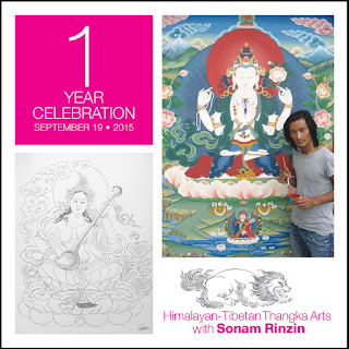 Thangka painting in Brooklyn with Sonam Rinzin 2015