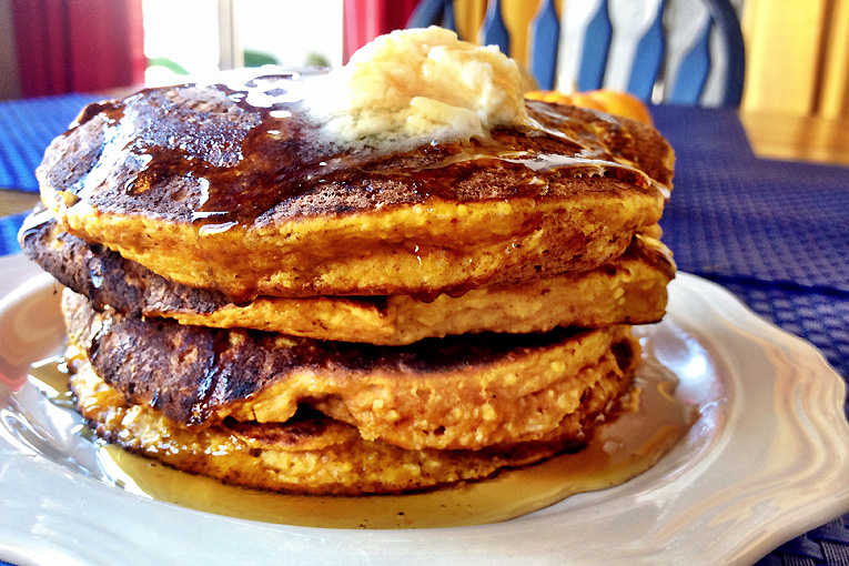 Pumpkin Peanut Butter Pancakes eatTALK food for blog