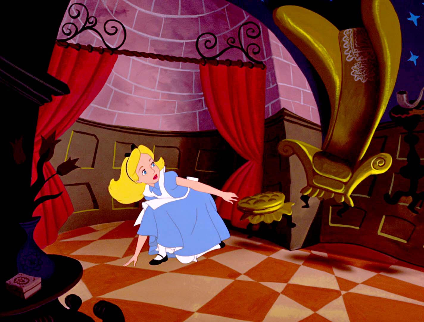 Vintage Disney Alice in Wonderland: Alice at the bottom of 