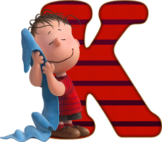 Abecedario Rojo Peanuts, Charlie Brown. Red Alphabet Peanuts.