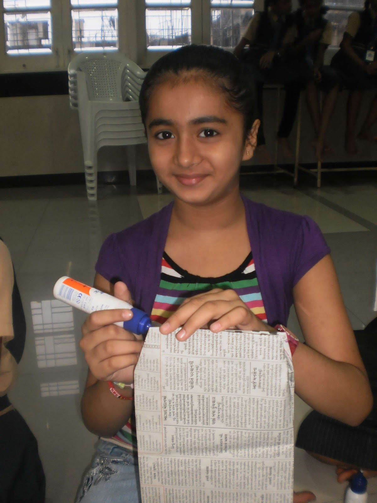 Paper bag making Children's Academy Group of Schools,Ashok Nagar