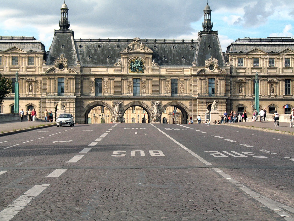 view at one side of the Louvre