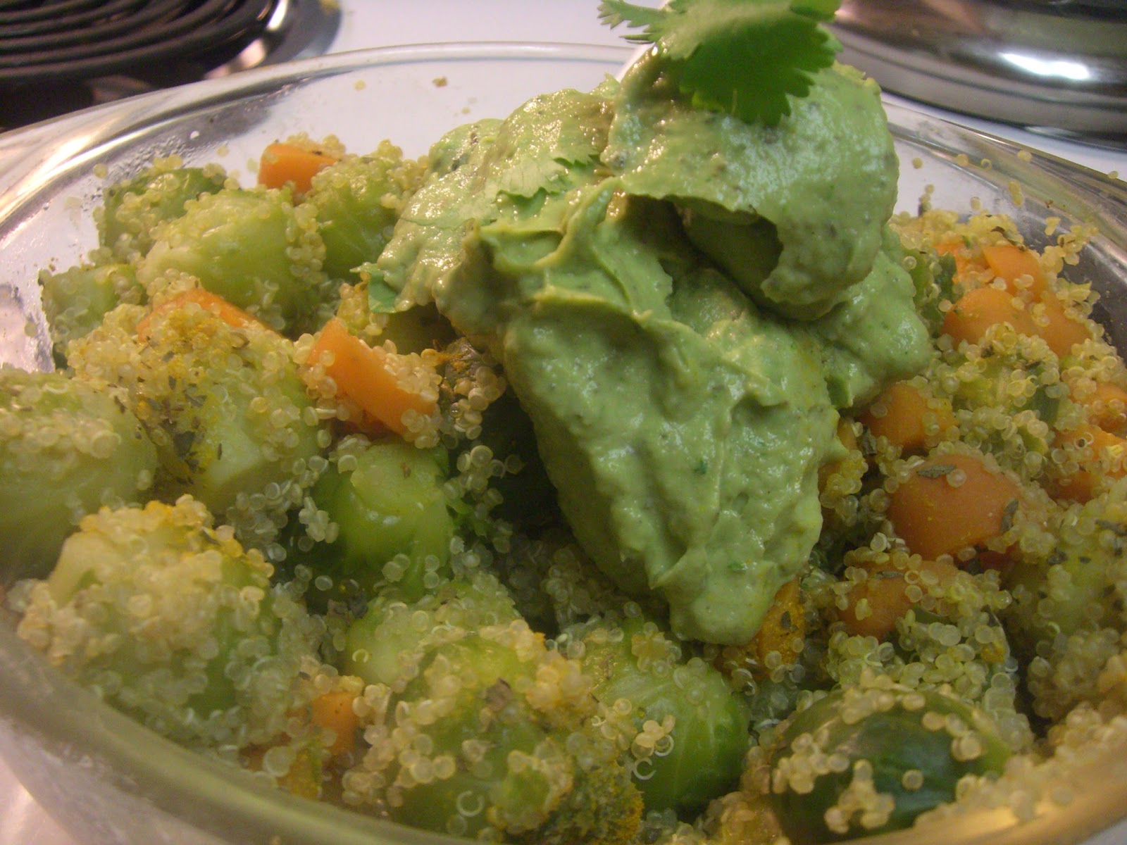 AfroVeganChick Warm Brussels Sprouts, Carrots, & Quinoa Salad With