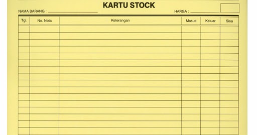 Kartu Stok Barang Kwarto Ashanty Stationery