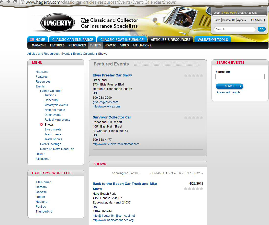 Just A Car Guy: I just learned that Hagerty's website has an event page