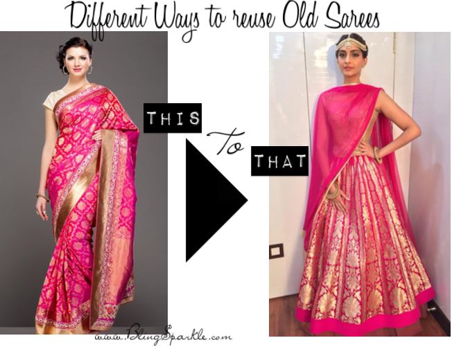 Different Ways to reuse Old Sarees ...