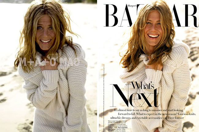 Jennifer Aniston Bazar Magazine Before and After