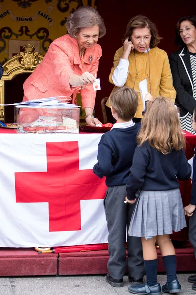 Queen Sofia of Spain attends the Red Cross Fundraising day event (Dia de la Banderita)in Madrid, Spain. 