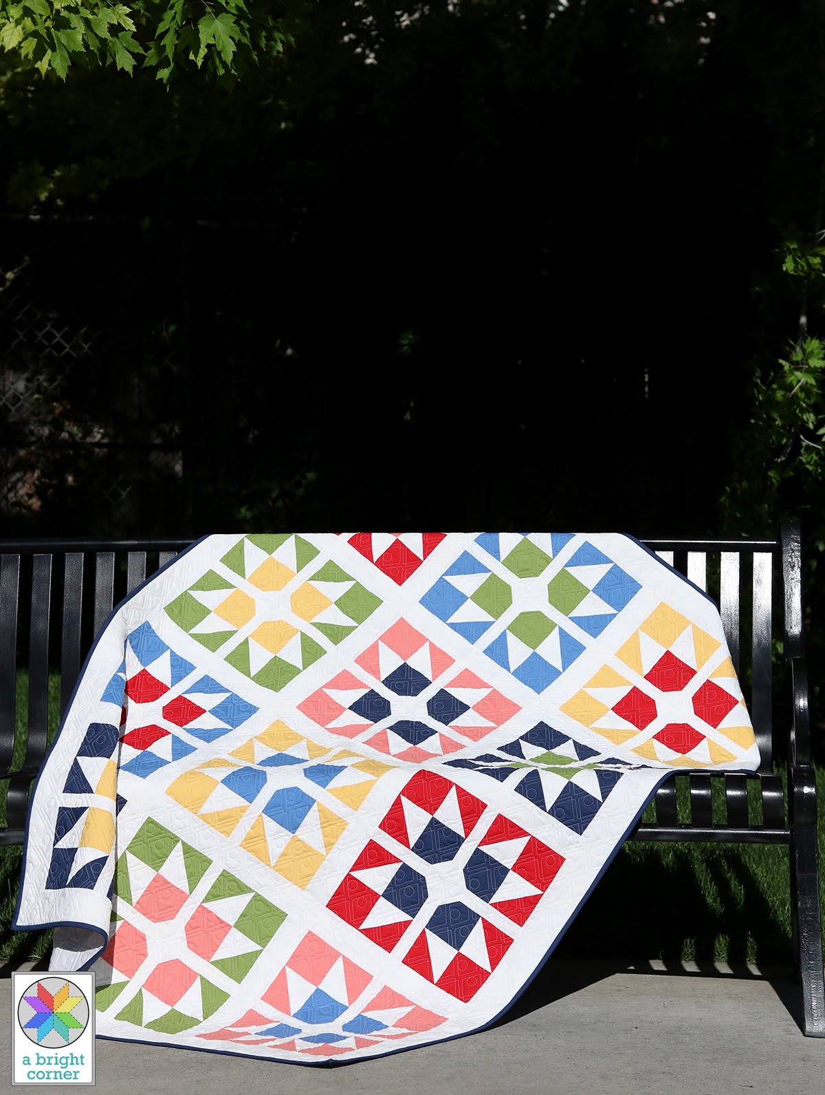 A Bright Corner Split Stars Quilt Pattern