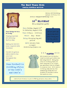 Kit Kittredge American Girl birthday party invitation