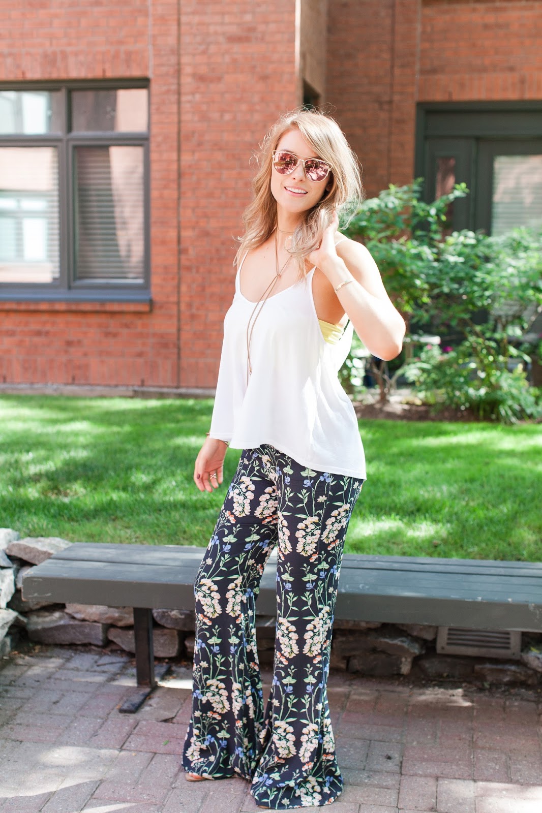FLARED FLORAL PANTS - Life with A.Co by Amanda L. Conquer