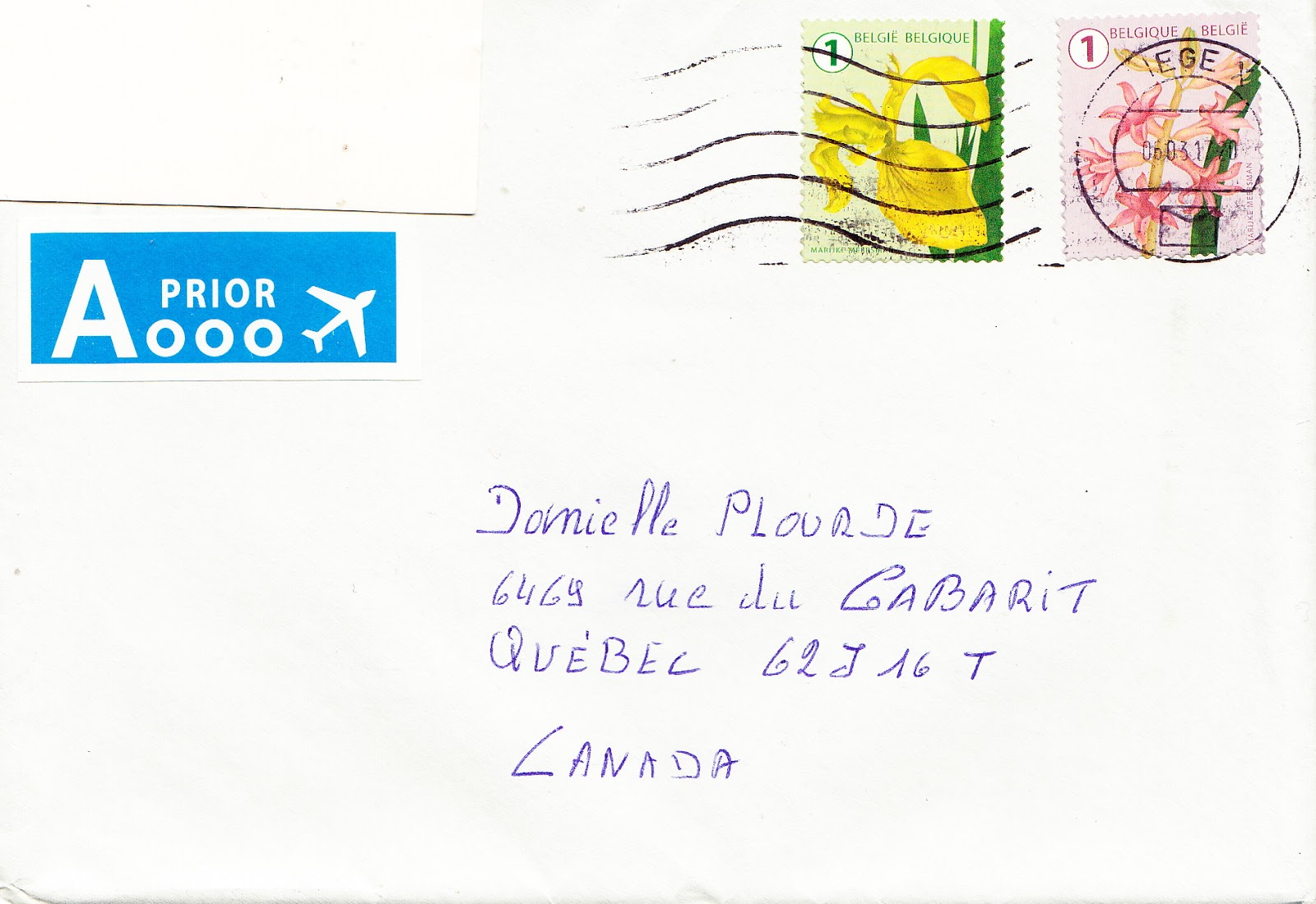 La beauté des fleurs Enveloppe, carte postale et timbres