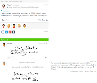 Sharing Nintendo Network IDs NNIDs Miiverse violation