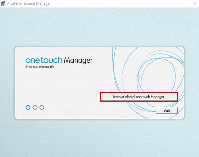 Instalar Alcatel onetouch Manager