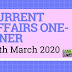Current Affairs One-Liner: 29th March 2020